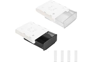 SQXALDM 2 Pezzi Cassetto Sotto Scrivania Cassetto Autoadesivo Sotto Scrivania Scrivania Cassetto da Appendere Scatola Portaoggetti Sotto la Portaoggetti Nascosto Sotto per Ufficio Casa Scuola(Bianco/nero)