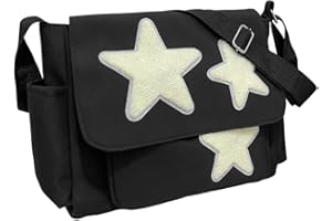 YILCER Cute Messenger Bag, Aesthetic Crossbody Bag, Y2K Star Grunge Bag Emo Shoulder Tote Purse for Women