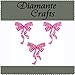 3 Hot Pink bows Diamante Vajazzle Rhinestone Gems - created exclusively for Diamante Crafts