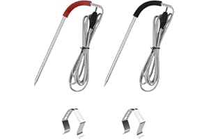 Tiardey sondas de Repuesto para Parrilla compatibles con termómetro Weber de Gas y Smokefire, Juego de sonda de Repuesto para Parrilla de Carne, Sensor de Temperatura para Parrilla