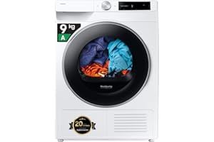 Samsung Asciugatrice AI Control DV90DG6845LE/U3, 9 kg, Pompa di Calore, Wifi, AI Dry+, Air Wash, Tecnologia Optimal Dry, Carica Frontale, 60L x 85H x 60P cm