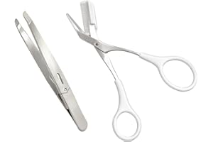 Zeeorymn Set Professionale per Sopracciglia Borsa organizer portatile, Pinzette in Acciaio Inossidabile e Forbici, Kit per Routine di Bellezza