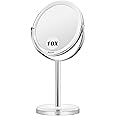 Auxmir Specchio Trucco da Tavolo Bifacciale, Specchio Ingranditore 10X/1X, Specchio da Bagno Rotazione a 360︒ Stile Retrò, Su