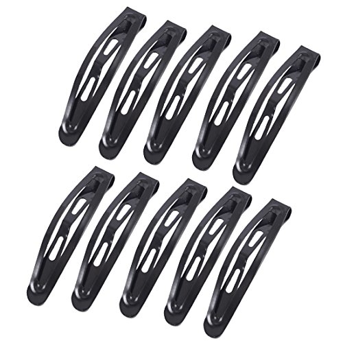 SODIAL(R) 5 Pairs Ladies Black Simple Metal Bendy Snap Hair Clips Barrettes Hairpins