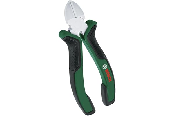 BOSCH 160mm (6") Diagonal Cutters with Soft-Grip Handle, Induction-Hardened Blades, with Matt Chrome Nickel-Plating for Precision Cutting
