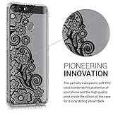 kwmobile Hülle für Huawei Nova - TPU Silikon Backcover Case Handy Schutzhülle - Cover klar Blütenmeer Spitze Design Schwarz Transparent - 