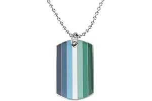 Sinwinkori Progress Dog Tag Pendant Necklace Agender Rainbow Asexual Transgender MIL Bisexual Pansexual Philadelphia Nonbinary Sun Set Lesbian Demiboy Dog Tag Necklace