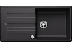 BLANCO ZIA XL 6 S | Granitspüle aus SILGRANIT schwarz | Einbauart: Einbau von Oben | reversibel | für 60 cm breite Unterschränke | Großes Becken | Reinigungsfreundliche Öberfläche | [100x50x20,2 cm]
