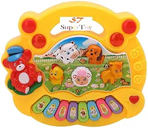 SUPER TOY Animals Sound Musical Piano Baby Toy with Flash Lights for Kids