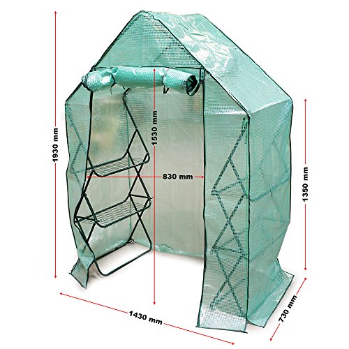 Gewächshaus Foliengewächshaus PE Treibhaus Frühbeet 143x73x195 cm - 2