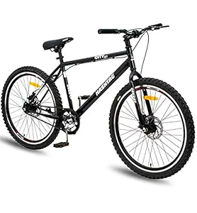 Geekay Hashtag 26T Single Speed Steel Frame 18 inches Dual disc Brake WithoutGear Mountain bike/Bicycle for Unisex Adults Ideal Height 5Ft 7inch+ Age 13Year & Above(92% Assembled Rest Easy Self-Assembly)