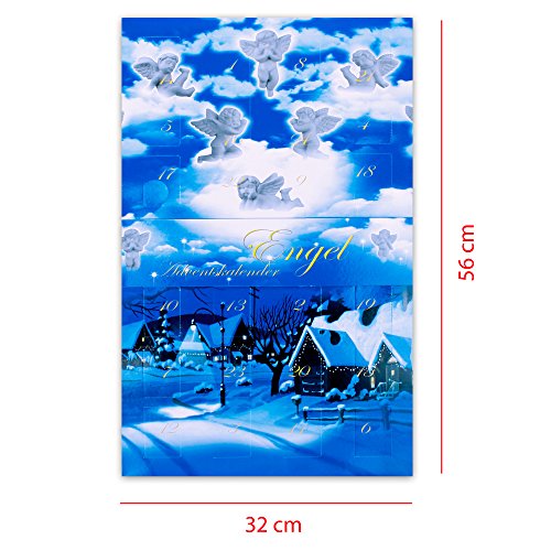 Himmlischer Adventskalender mit 24 Engelchen aus Polyresin zum Aufhängen inkl. Aufhängeset - 2