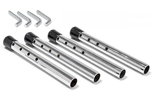 Modulor Höhenversteller für Tisch E2, Versteller mit Stülpstopfen erhöht die Tischplatte, Kurze (bis 8,8 cm) Verstellfüße für Schreibtische, verchromt