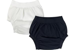 AQX Pantalones de plástico para adultos, ropa interior impermeable reutilizable para incontinencia, a prueba de fugas, 2 unidades (negro-blanco, 2 unidades, XL)