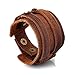 Produktbild Gosear Jahrgang Mode Punk Stil Leder Armband Armreif Armband mit Legierung Schnallen Geburtstag Geschenk 25cm Länge Braun