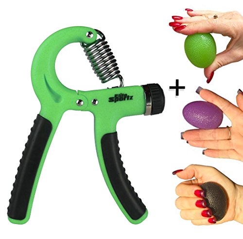 Elite Sportz - Handtrainer and 3 Therapieballs - Handgrip Trainer - The best grip enhancer for the development of hand and forearm musculature - Adjustable resistance range from 22 to 88 pounds (10-40 Kg)