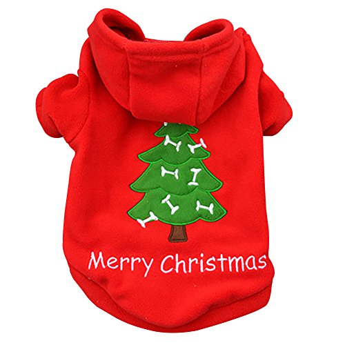 Kiao Small Dog Santa Claus Hoodies Coat Winter Clothing Christmas