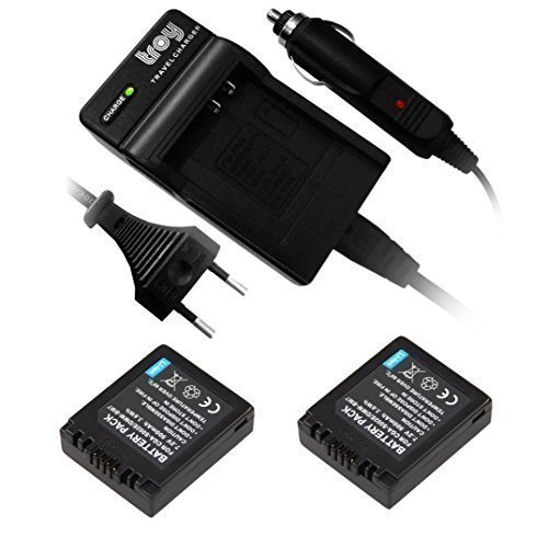 2 x Akku + Ladegerät für Panasonic DMW-BM7 CGA-S002 passend zu LUMIX DMC-FZ1, FZ2, FZ3, FZ4, FZ5, FZ10, FZ15, FZ20, FX1, FX5, FC20