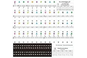 Joyzzz Piano Keyboard Stickers, Removable Transparent Key Labels for 88/76/61/54/49 Keys, Colorful Note Stickers for Beginners, Perfect Learning Aid for Piano Students and Music Teachers