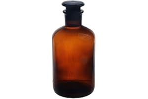 Brussel - Contenitore portatile in vetro ambrato, a bocca stretta, con tappo per reagenti chimici, 125 ml