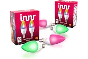 innr Zigbee E14 LED Kerze, Color, funktioniert mit Alexa, Philips Hue*, Hey Google (Bridge erforderlich) Glühbirne E14 RGB, Smart Lampe, Dimmbar, 4-Pack