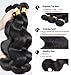 Sunwell Brazilian Virgin Hair Weave 3 Bundles Body Wave Hair Weft 7A Unprocessed Remy Human Hair Extensions 300g/Lot, Natural Color (10inch 12inch 14inch)