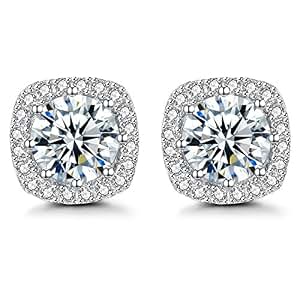 Boucles D'oreilles 'Halo' En Argent Plaqué Or Avec Cristaux - Neuf Sans Emballage, Fabrication Thaïlande
