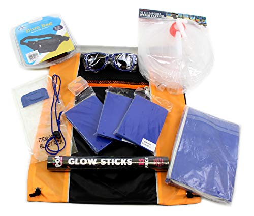 Giftsbynet - Kit de Supervivencia para Festivales de música y acampadas, Azul y Naranja.