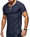 Produktbild T-shirt herren Rundhals Shirt Tees Bluse Tops Kurzarm Top Baumwolle Basic Bodybuilding Sport Fitness Weste Sweatshirt Sweater Shirt Top Bluse Crew Rundhals Gym Sport Top Männer LMMVP (Grau, L)