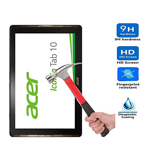 ELTD Acer Iconia Tab 10 A3-A40 Displayschutz, Glas Folie Schutzfolie Glas Panzerfolie Displayschutzfolie für Acer Iconia Tab 10 A3-A40 Klar Anti-Kratz Screen Protector Displayschutz – 9H Hardness aus - 2
