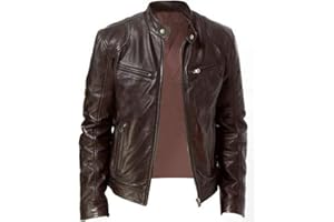 LIADDKV Veste en cuir PU pour homme, noir, couleur unie, blouson de motard, chaud, coupe-vent, avec poches, pour les sports de plein air, style vintage