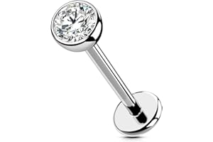 OUFER Body Piercing Titanio Senza Filo Labret Piercing Stud Gioiello 18G 5/6/8/10/12mm Labret Stud Labbro Tragus Helix Cartilagine Stud Bar Piercing Gioiello