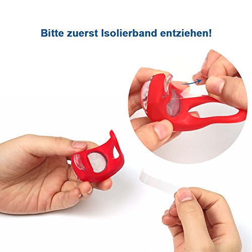 Neu 2 LED Silikon Clip-On FahrradBeleuchtung Bicycle Bike Leuchten 1 Weiße und 1 Rote Leuchte - 3