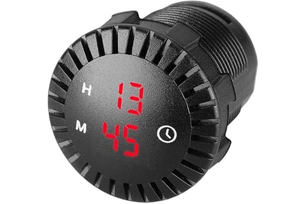 Asudaro Horloge LED de voiture Étanche 12V/24V Mini Horloge Digitale pour Voitures, Navires, SUV