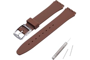 MCXGL Cinturino di ricambio per cinturino in gomma siliconica resistente al sudore con fibbia in acciaio inox, 17 mm