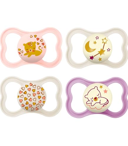 Istruzioni in Lingua Straniera MAM Day & Night MAM Air Skin Soft Ciuccio in silicone 16+ MAM Air Night Girl Set da 6 incl. 3 contenitori sterili per il trasporto