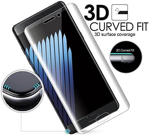 Adspec® 100% Full Coverage 3D Curved Premium Tempered Glass Screen Protector Edge to Edge Samsung Galaxy Note 7 (Clear)