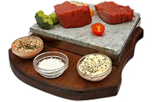 PIEDRASAR PIEDRAS PARA ASAR Piedra para asar carne a la piedra de 20x20 Modelo Curvas 3 salseros