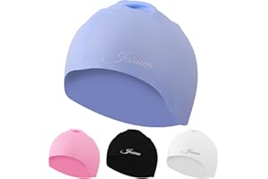 JASUEN Badekappe,Silikon Badekappe Damen Wasserdicht Schwimmhut Ohrenschutz Anti-Rutsch Badekappe für Kinder Damen Herren Mädchen Jungen