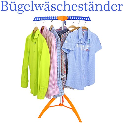 Bügelwäscheständer Wäschetrockner Wäscheständer Garderobenständer Kleiderständer mit 3 ausklapparen Kleiderhaken für 36 Bügel Blusen oder Hemden - 2