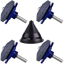 TUPARKA 4 Packs Affûteuse de lame de tondeuse à gazon pour perceuse avec 1 Pcs Kit d'équilibrage de lame de tondeuse à gazon