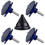 TUPARKA 4 Packs Affûteuse de lame de tondeuse à gazon pour perceuse avec 1 Pcs Kit d'équilibrage de lame de tondeuse à gazon