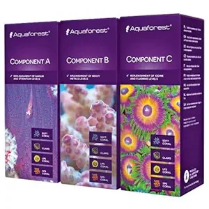AQUAFOREST Component ABC Combo Pack 200ml Trace Additives for Reef Corals