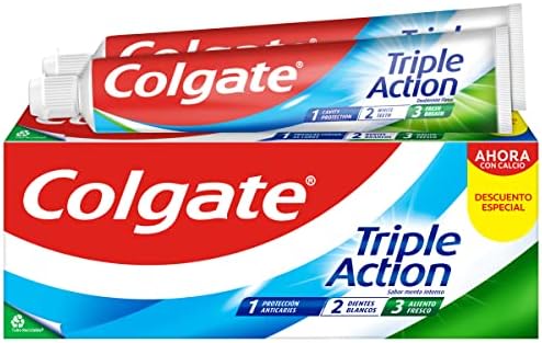 Colgate Triple Action, Dentifricio, Original mint, 2 x 75 ml