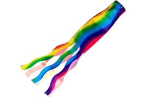 ONIISSY Vibrant Rainbow Windsock Flag, 140/70cm WindSock Streamer Flags for Festivals, Caravan Camping, Colorful Outdoor Décor