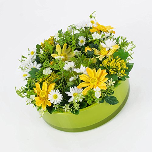 Künstlicher Frühlingskranz mit Margeriten, Rudbeckia, gelb, Ø 30 cm – Dekokranz / Türkranz – artplants - 4
