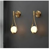 Lambadar 2 Adet Damla Model Modern Glop Camlı Aplik Goldbeyaz Tek Ebat 3523-2Adet1Golddamlaaplikbeyazglopcam