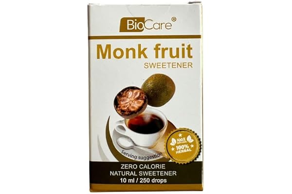 Naturligt kalorifritt sötningsmedel – Munkfruktsextrakt flytande 10ml – Söt smak utan eftersmak – Noll socker – Veganskt – 250 doser