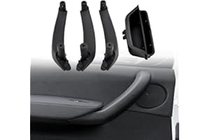 MKptopia 4 pezzi auto interno porta maniglia ABS sinistra pannello interno Trim Cover tirando bracciolo telaio compatibile con B-MW X3 X4 F25 F26 F25 F26 2010-2016-Nero