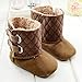 Etosell 0-18M Newborn Toddler Infant Girl Fleece Snow Boots Soft Sole Crib Shoes (S/0-6 Months, Brown)